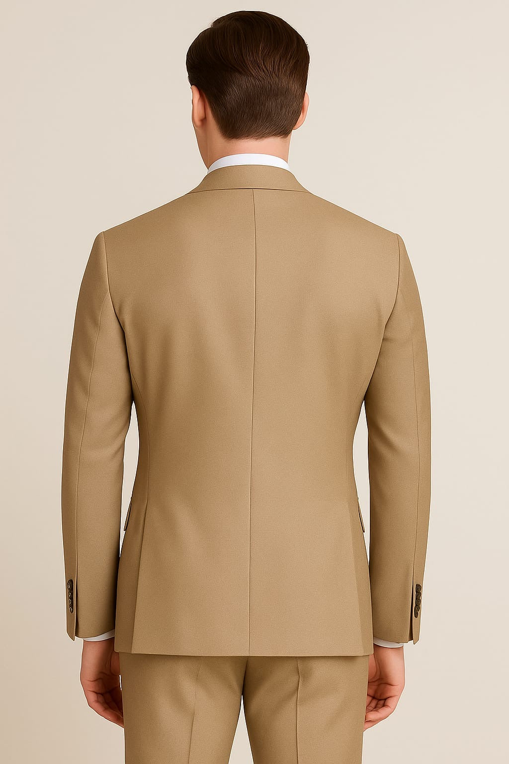 2 Piece Wool Suit Camel Beige