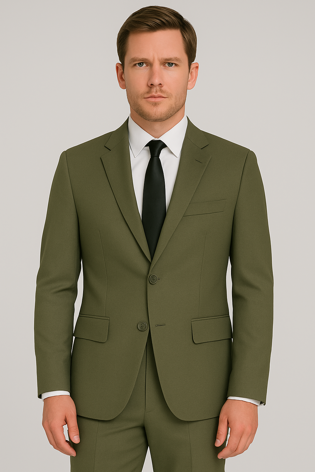2 Piece Suit – Olive Green