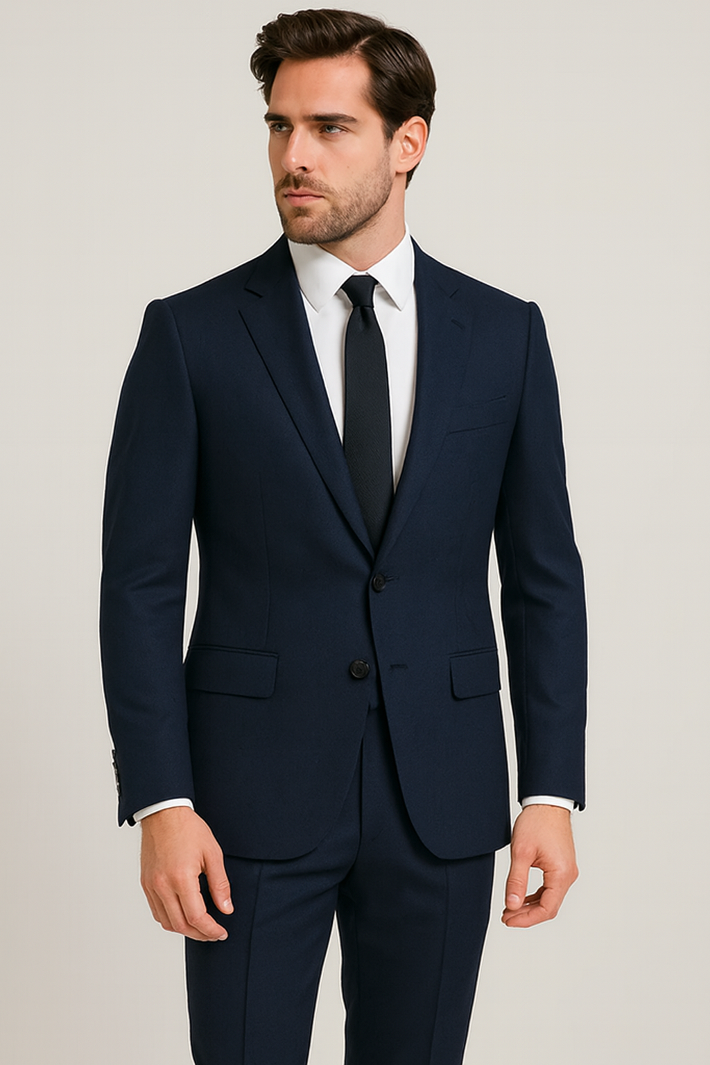 2 Piece Wool Suit - Navy