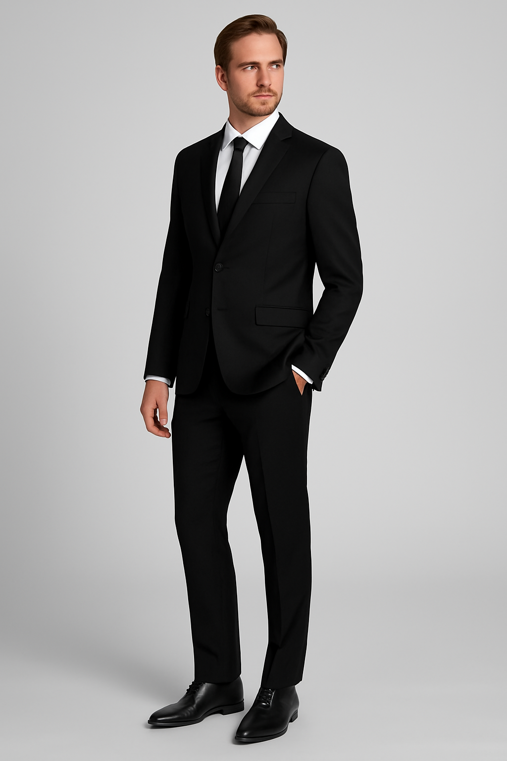 2 Piece Wool Suit - Black