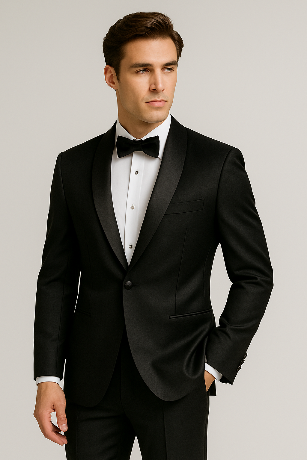 Men's Shiny Tuxedo – Black
