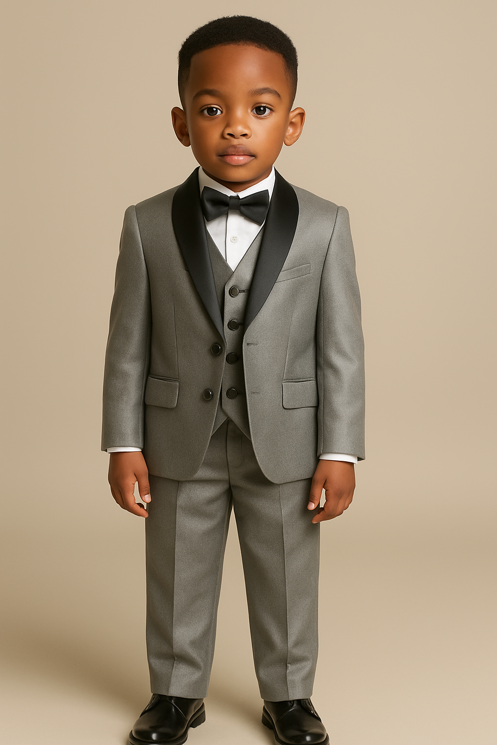 Boy's Shiny Tuxedo - LT GREY CHARCOAL