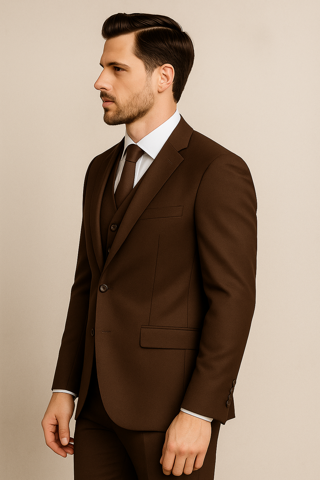 3 Piece TR Suit -  229 BROWN