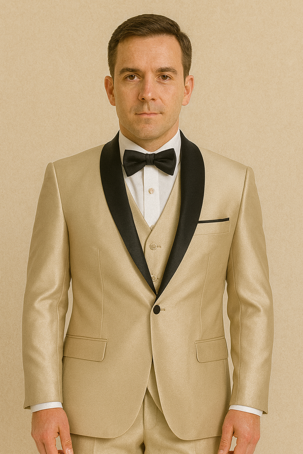 Men's Shiny Tuxedo - Beige