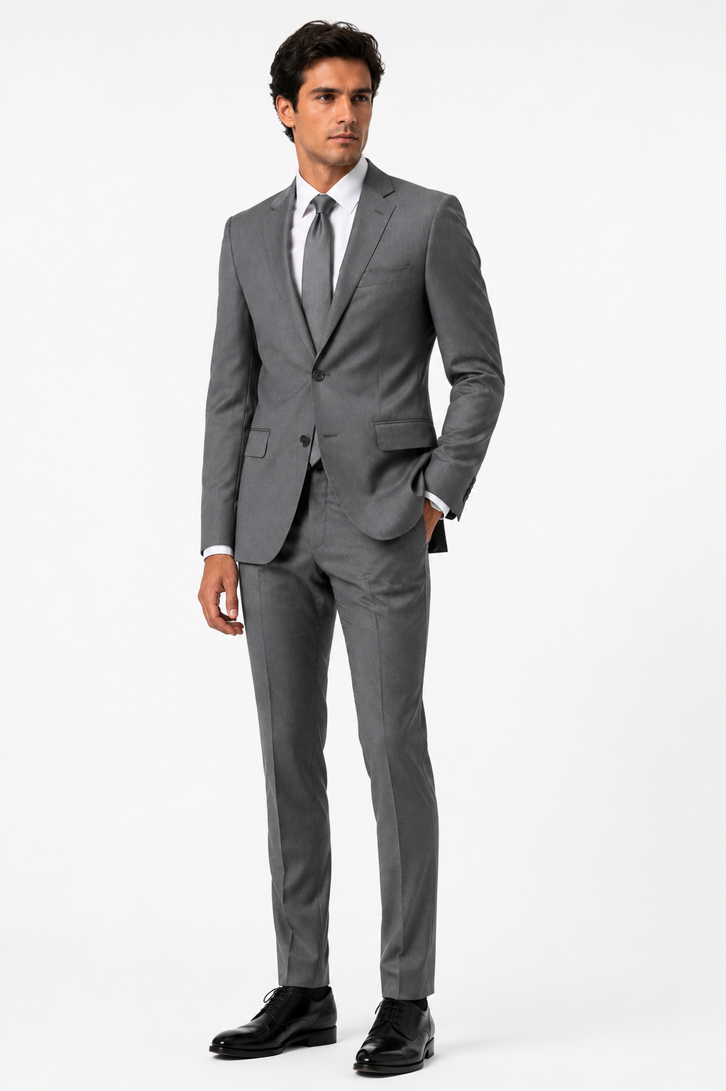 401-04 MED GREY STRETCH POLY 2 PCS