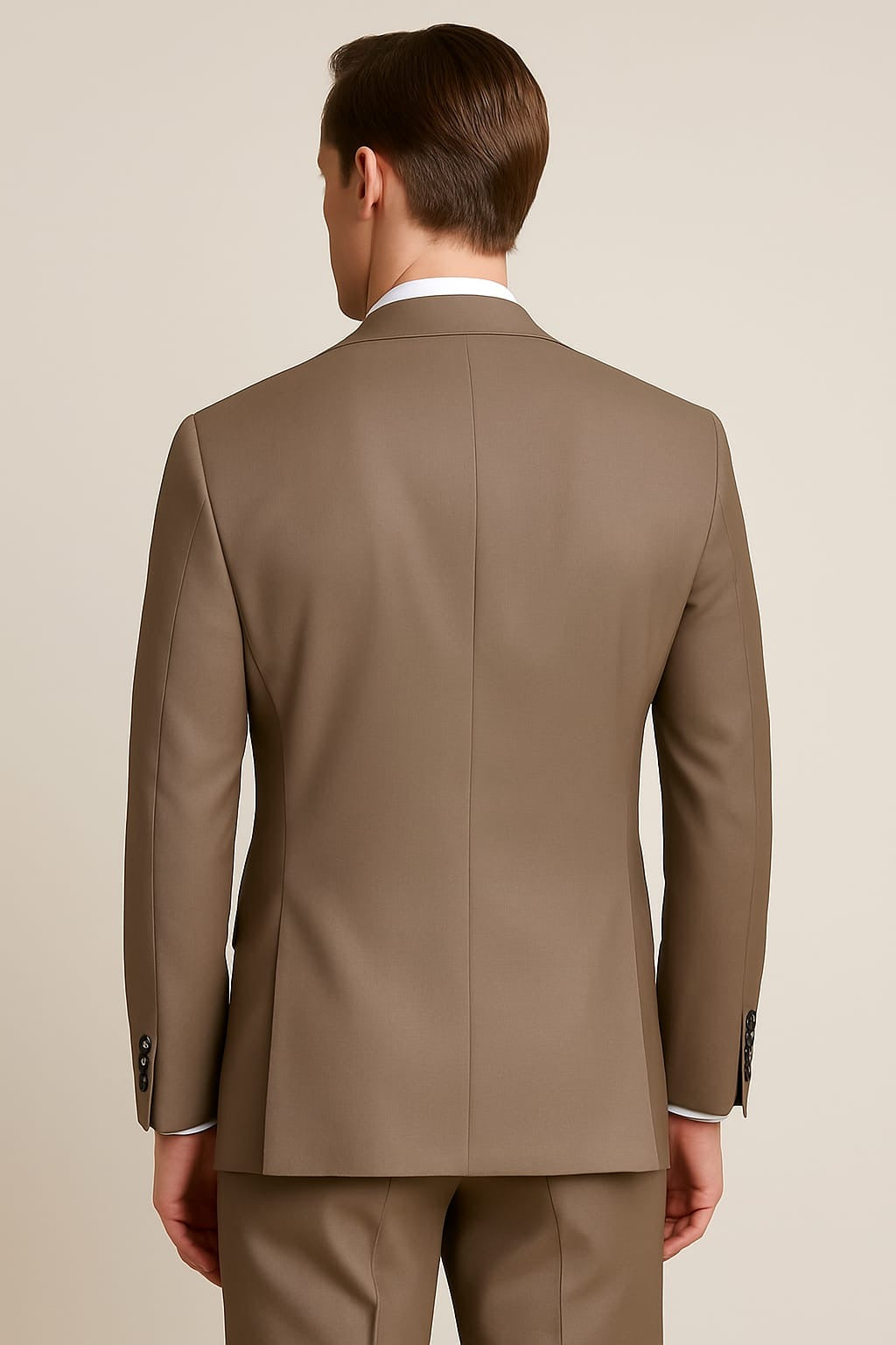 2 Piece Wool Suit Taupe