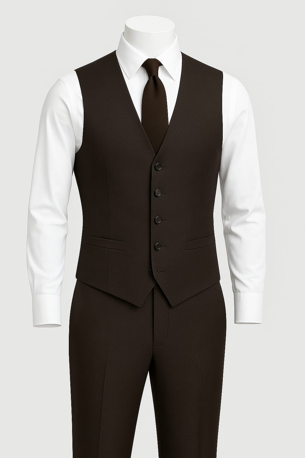 3 Piece TR Suit -  Chocolate brown