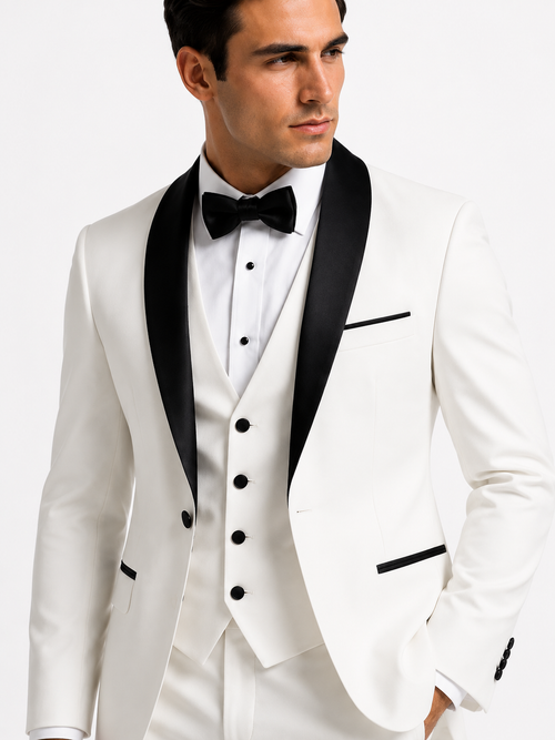 100-08 WHITE SHINNY TUX 3 PC