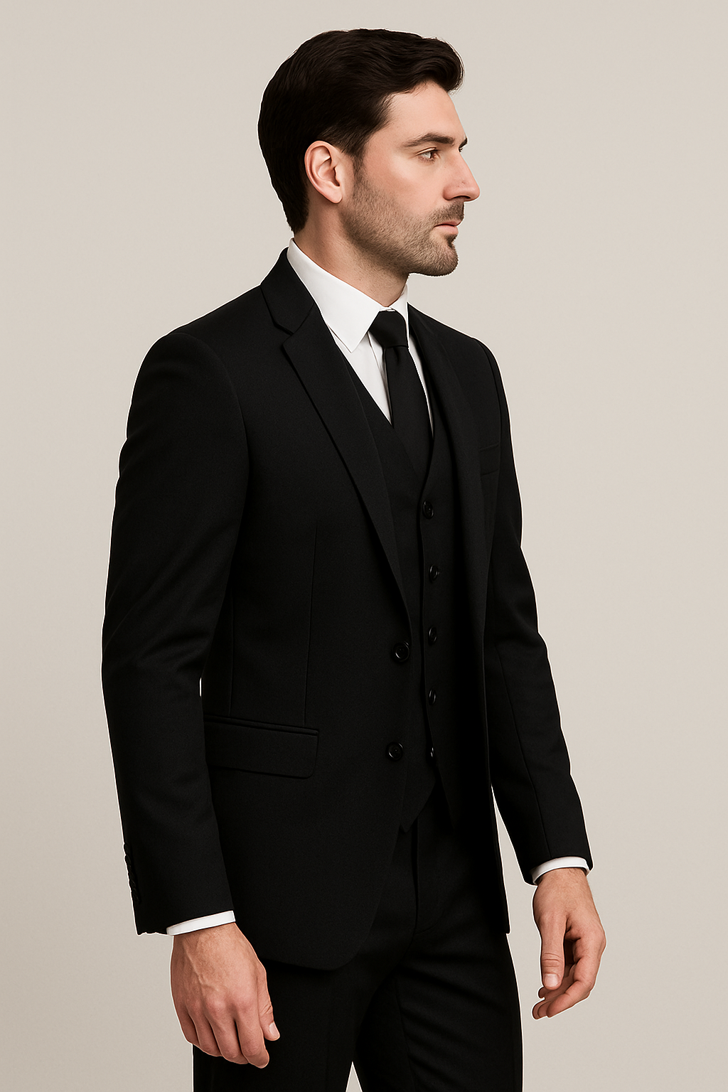 3 Piece TR Suit – Black