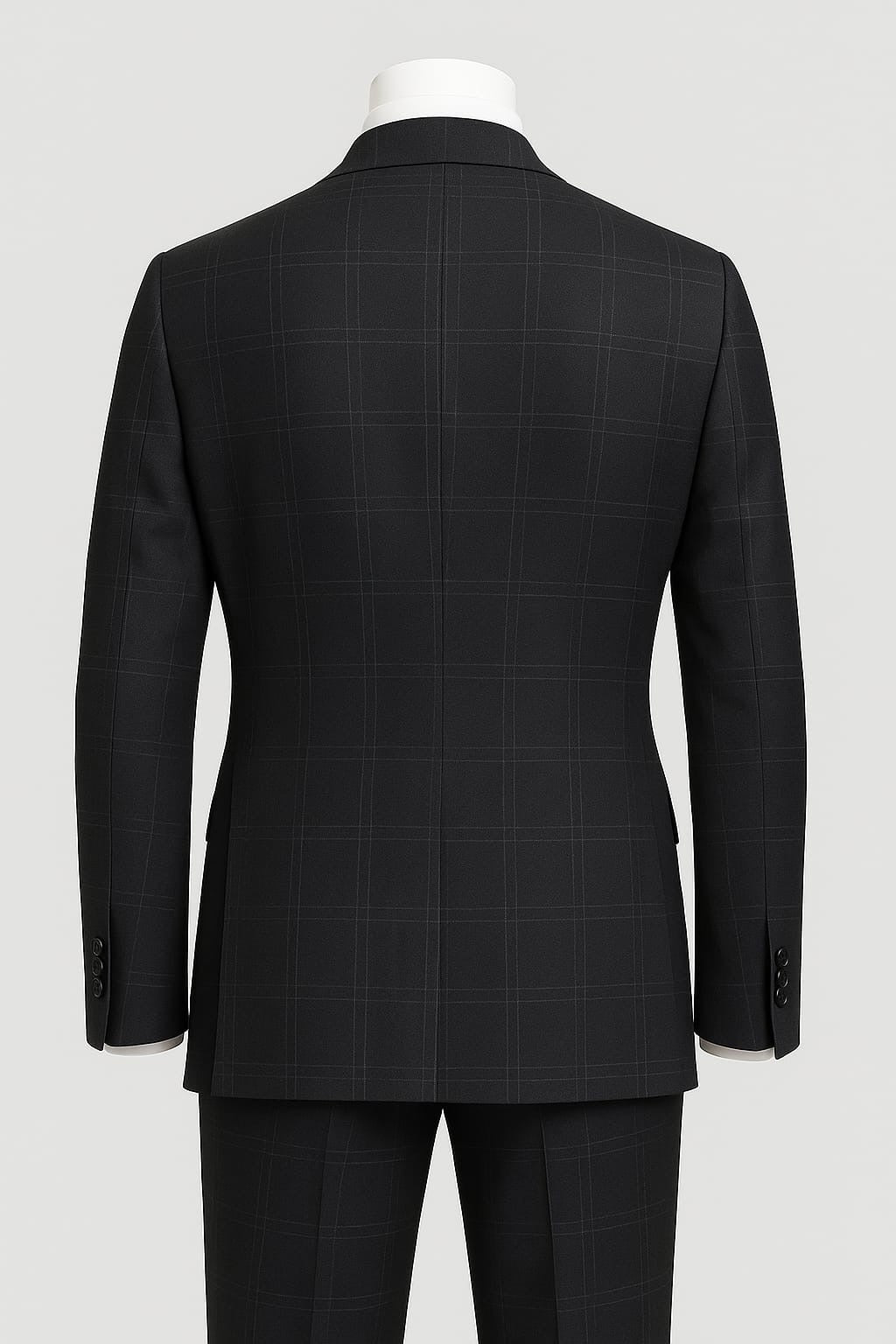 2 piece Wool Suit- Black Plaid