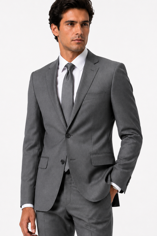 401-04 MED GREY STRETCH POLY 2 PCS