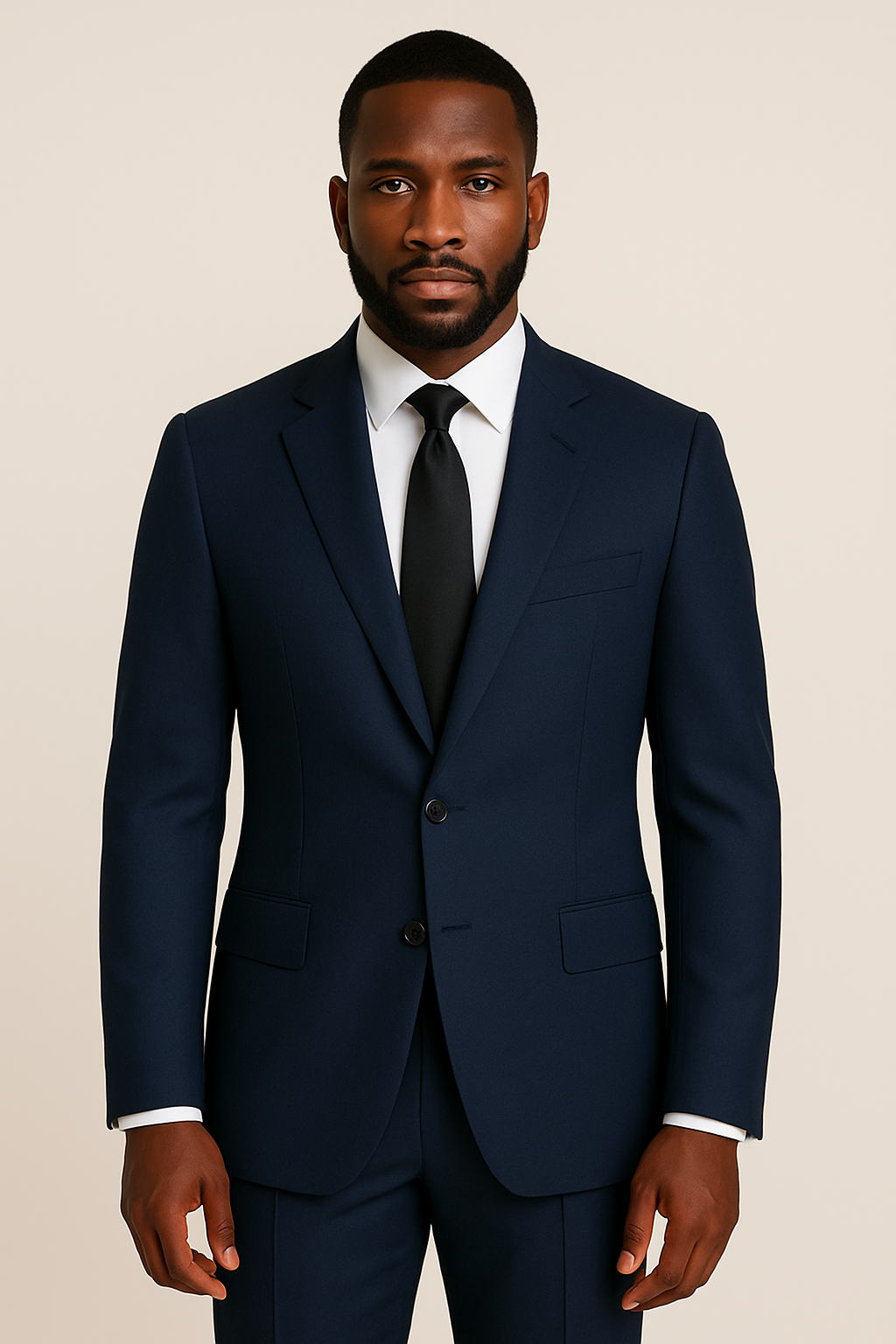 2 Piece Wool Suit - Navy