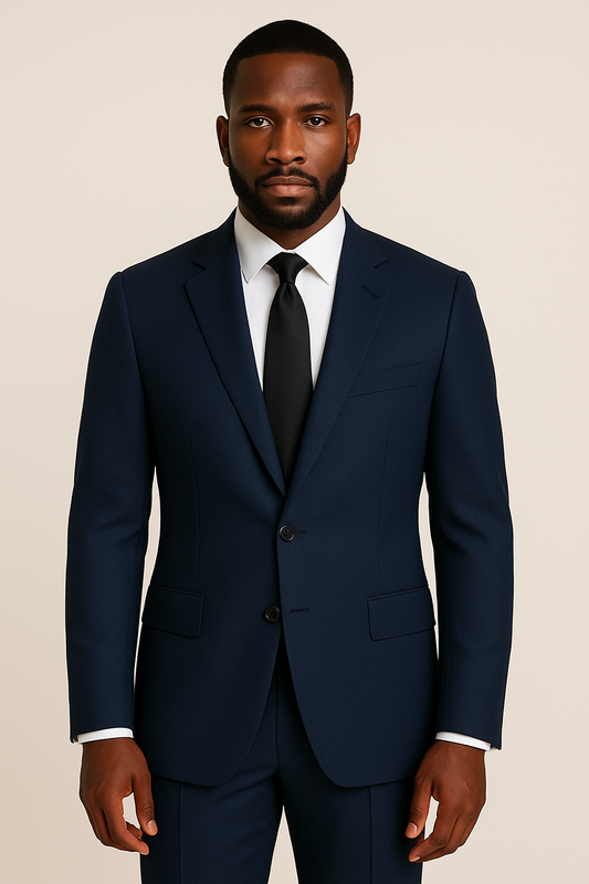 2 Piece Wool Suit - Navy