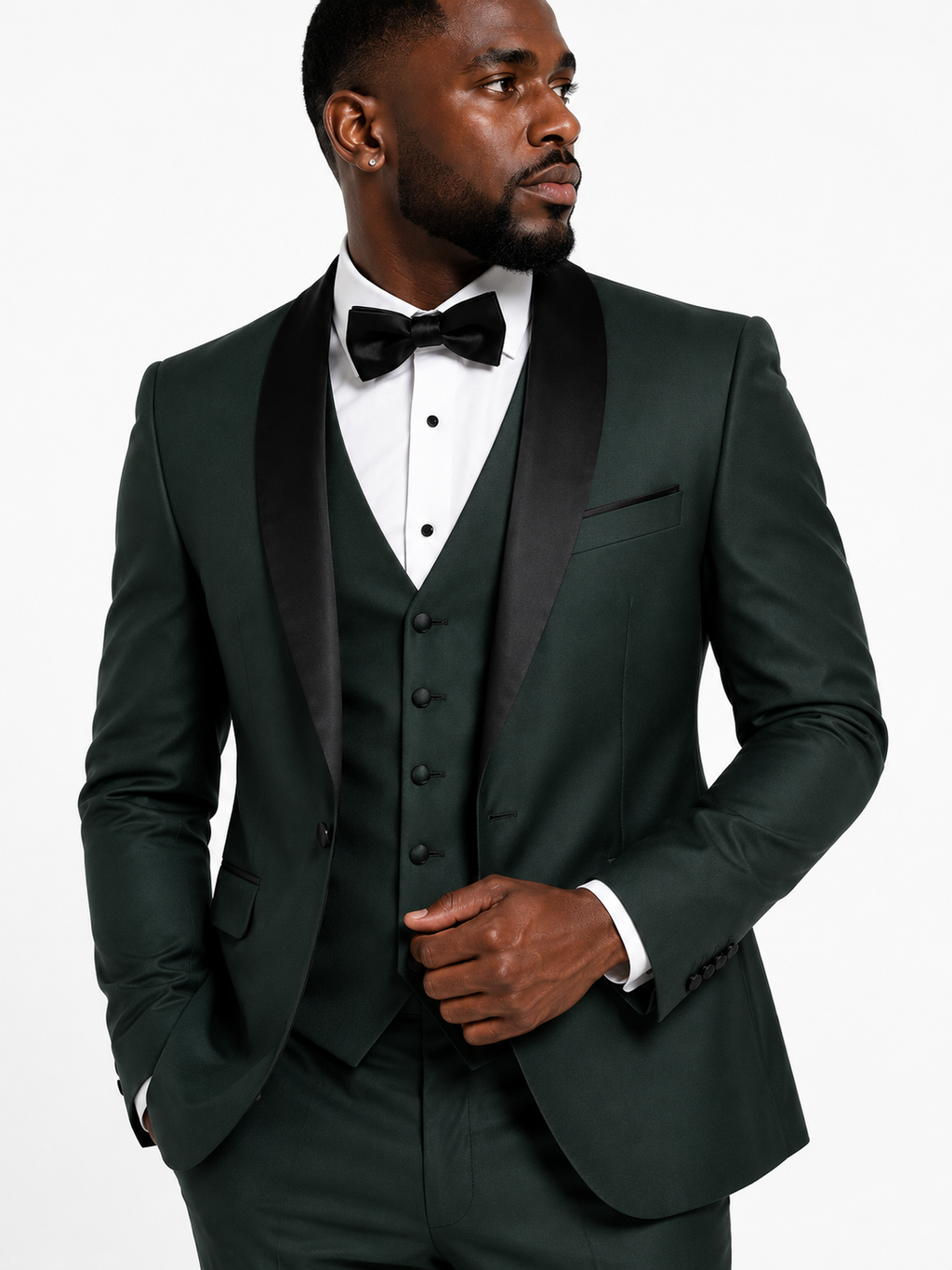 100-09 FORREST GREEN SHINNY TUX 3 PC
