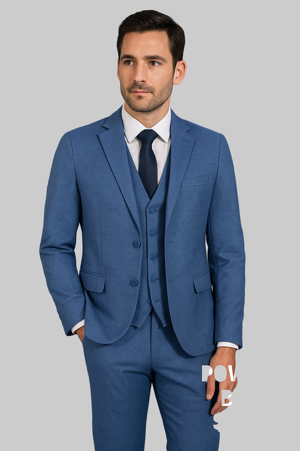 3 Piece TR Suit  Powder Blue