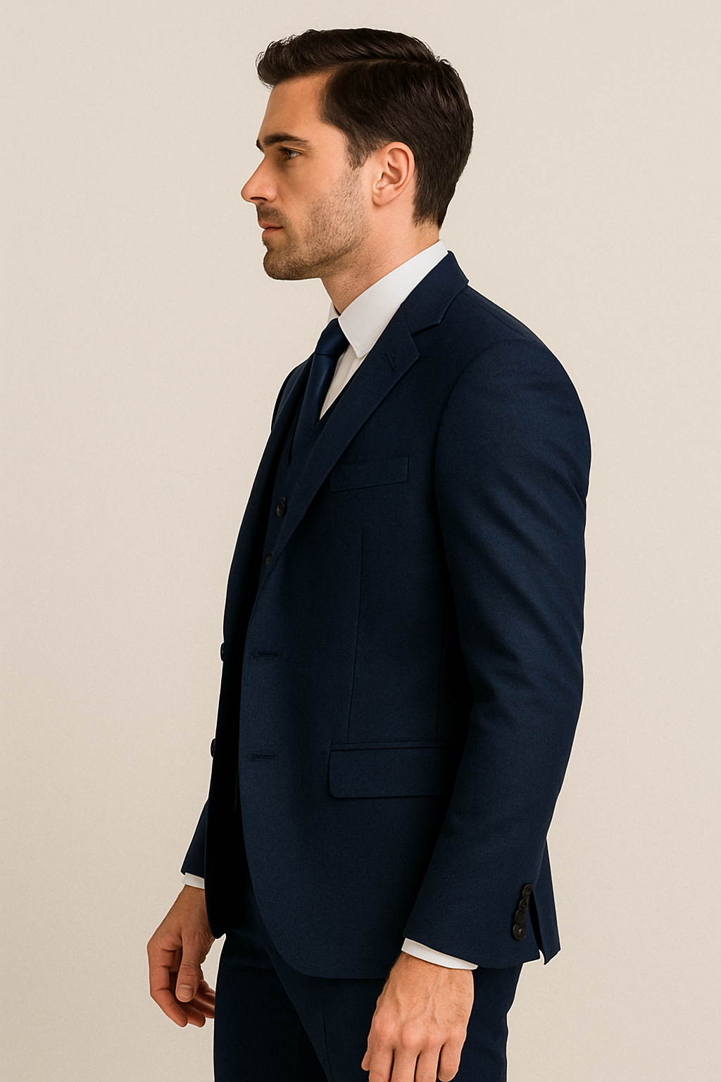 3 Piece TR Suit - Navy Blue