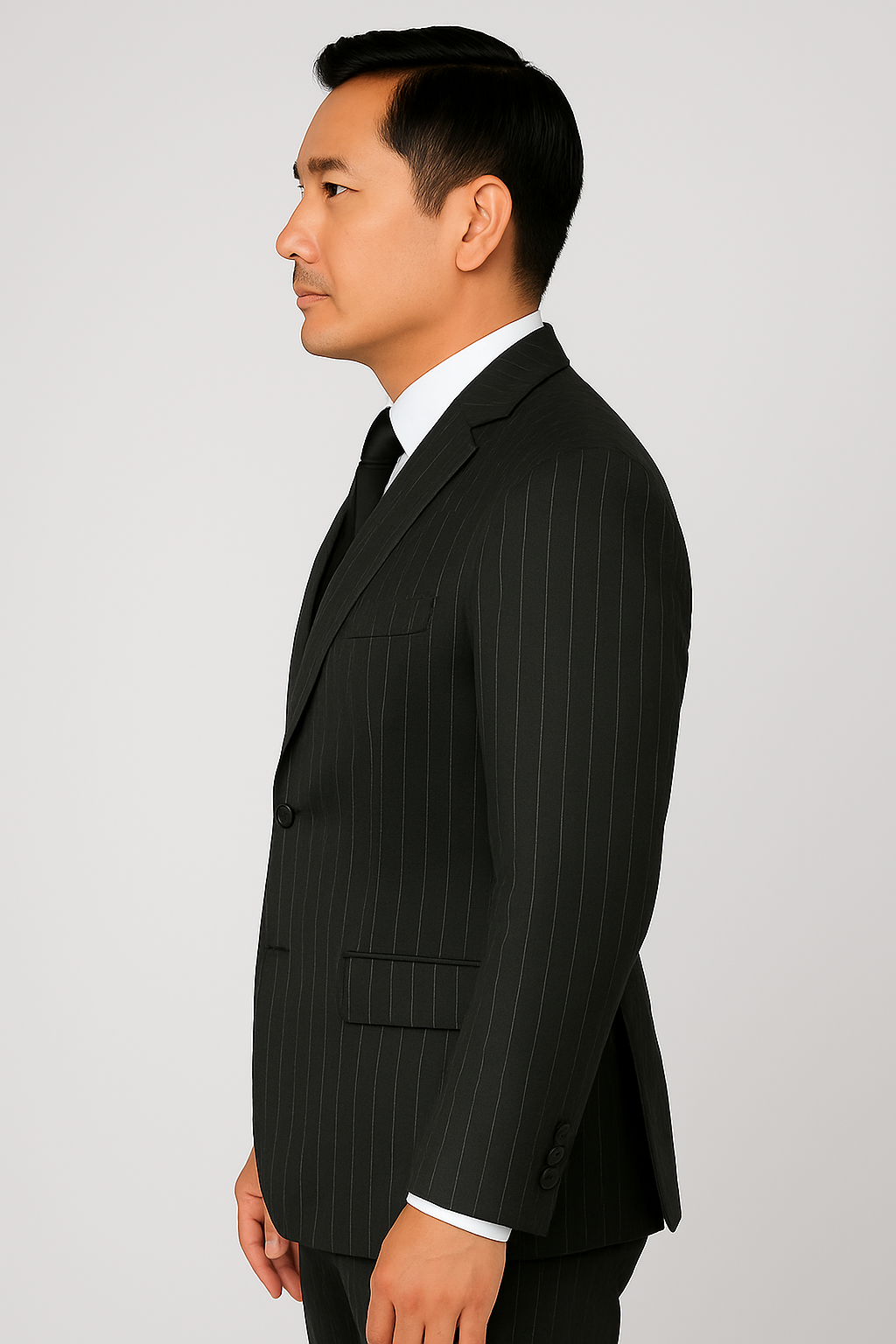 2 Piece Wool Suit -Charcoal Pinstripe