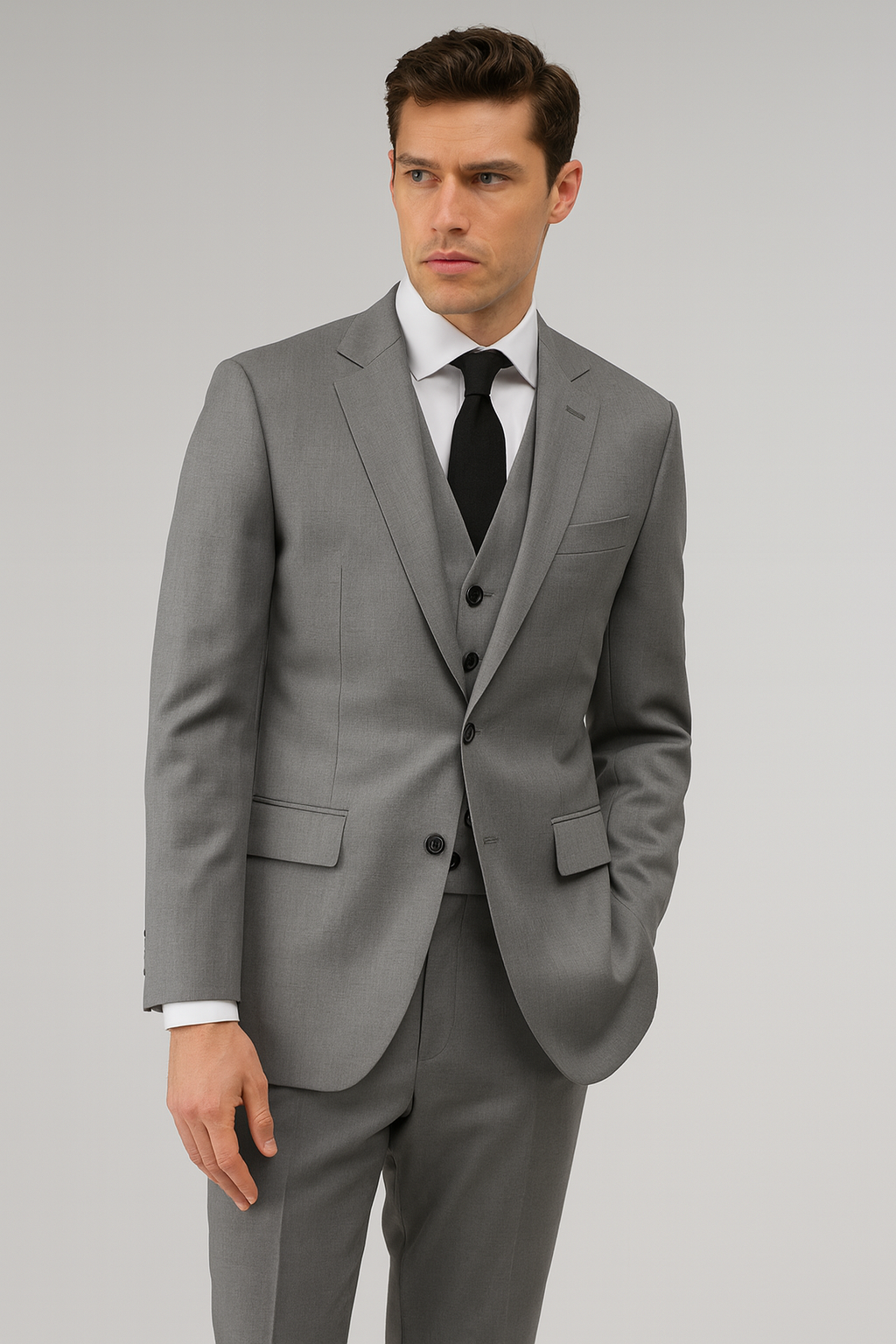 3 Piece Suit – Medium Grey