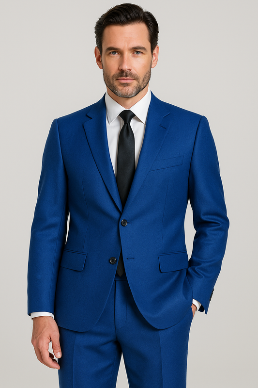 2 Piece Wool Suit – Electric Blue