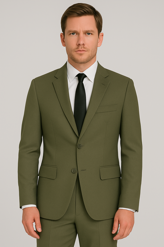 2 Piece Suit – Olive Green