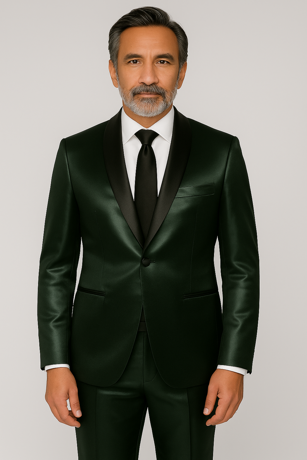 Men's Shiny Tuxedo – Forest Green