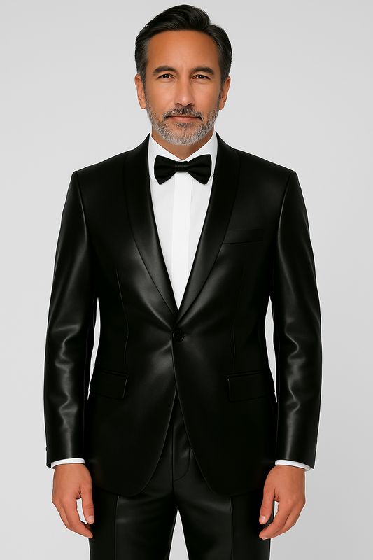 Men's Shiny Tuxedo – Black