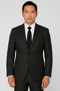 2 Piece Wool Suit -Charcoal Pinstripe