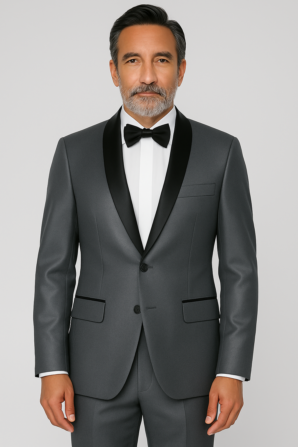 Men's Shiny Tuxedo - Medium Grey