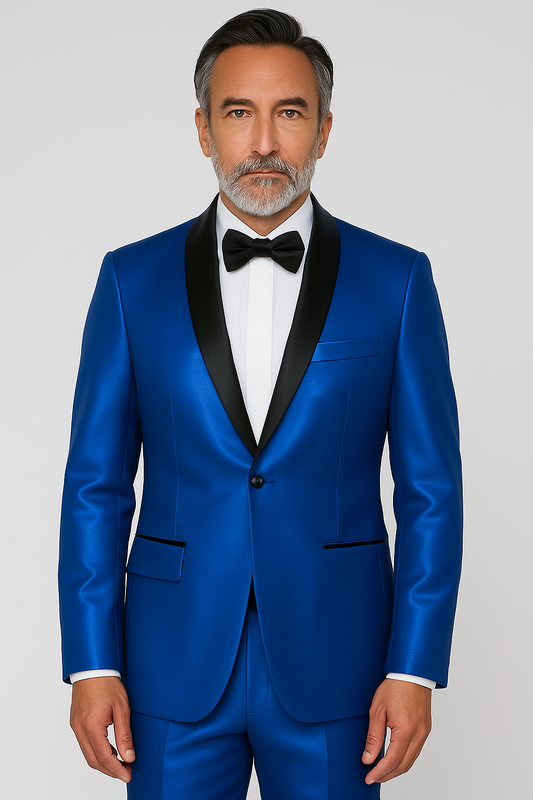 Men's Shiny Tuxedo – Royal Blue