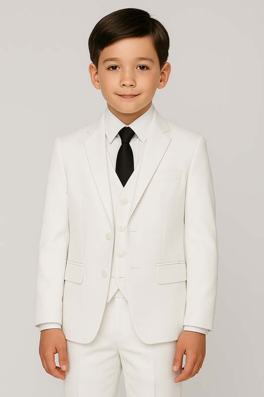 Boy's 3 Piece Suit - White