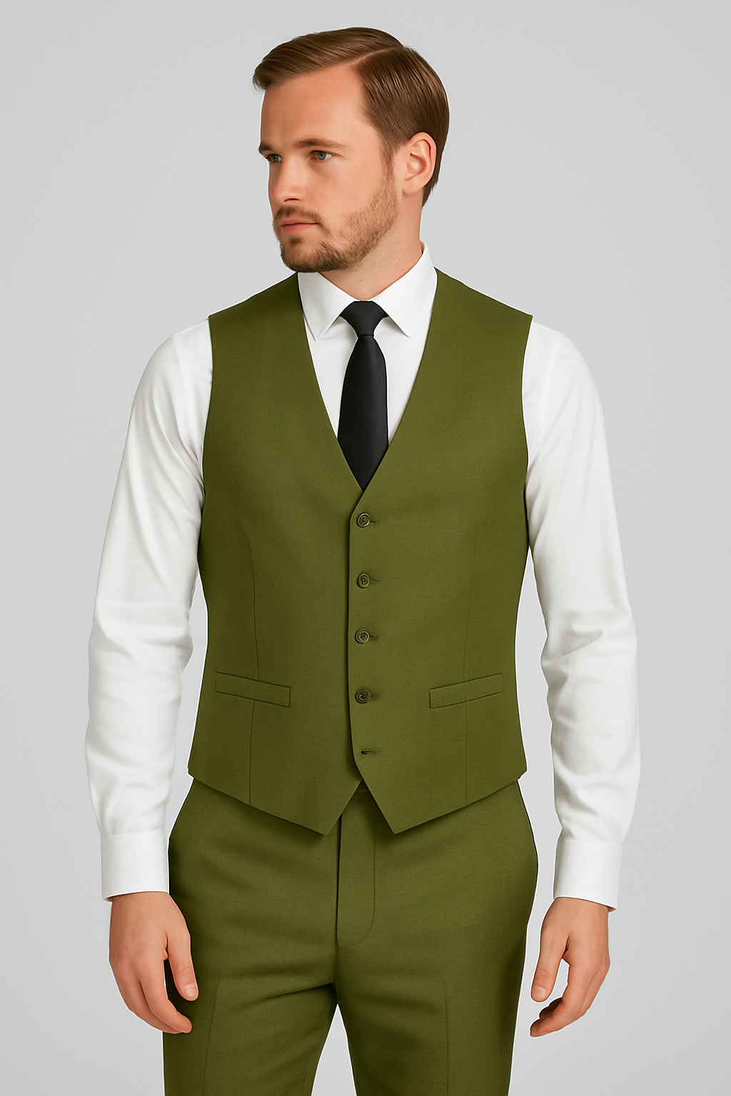 3 Piece Suit – Olive Green