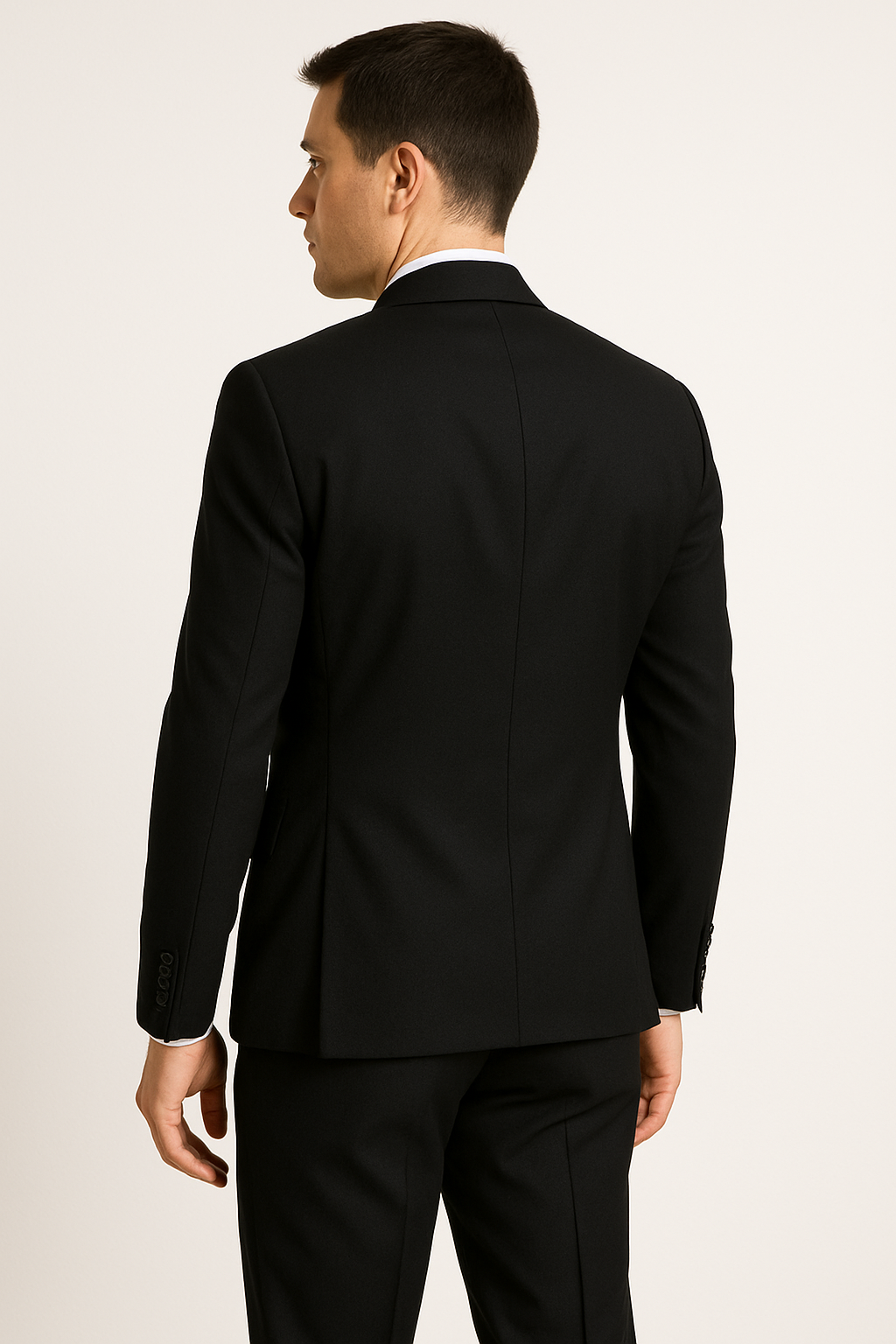 2-Piece TR  Suit Black – Double Breasted