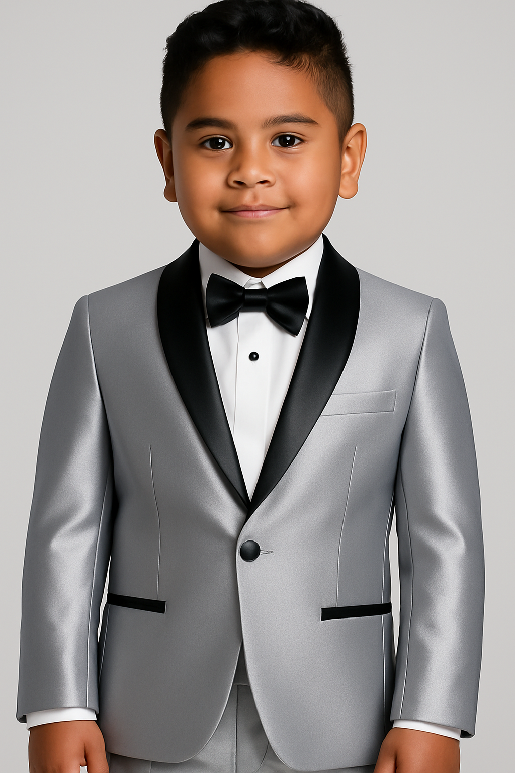 Boy's Shiny Tuxedo - Light Grey
