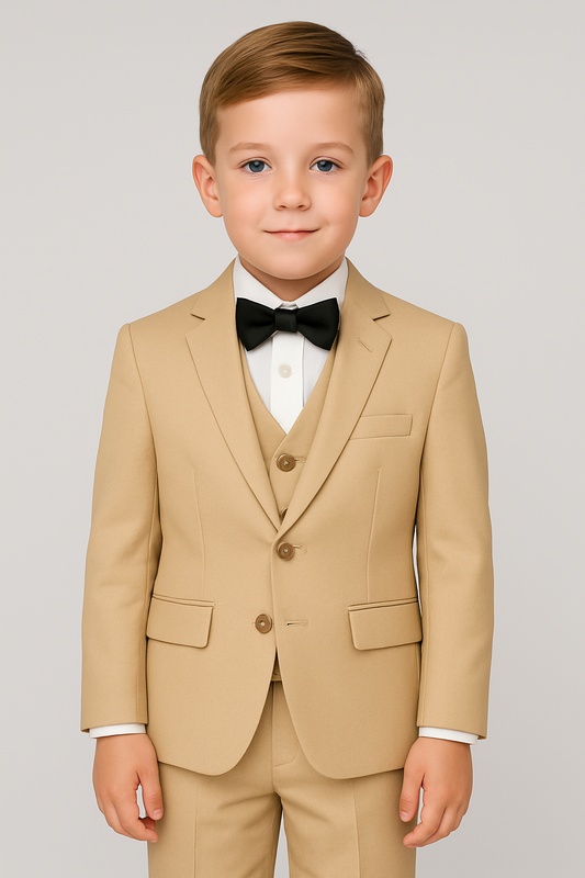 Boys 3 Piece Suit - Beige