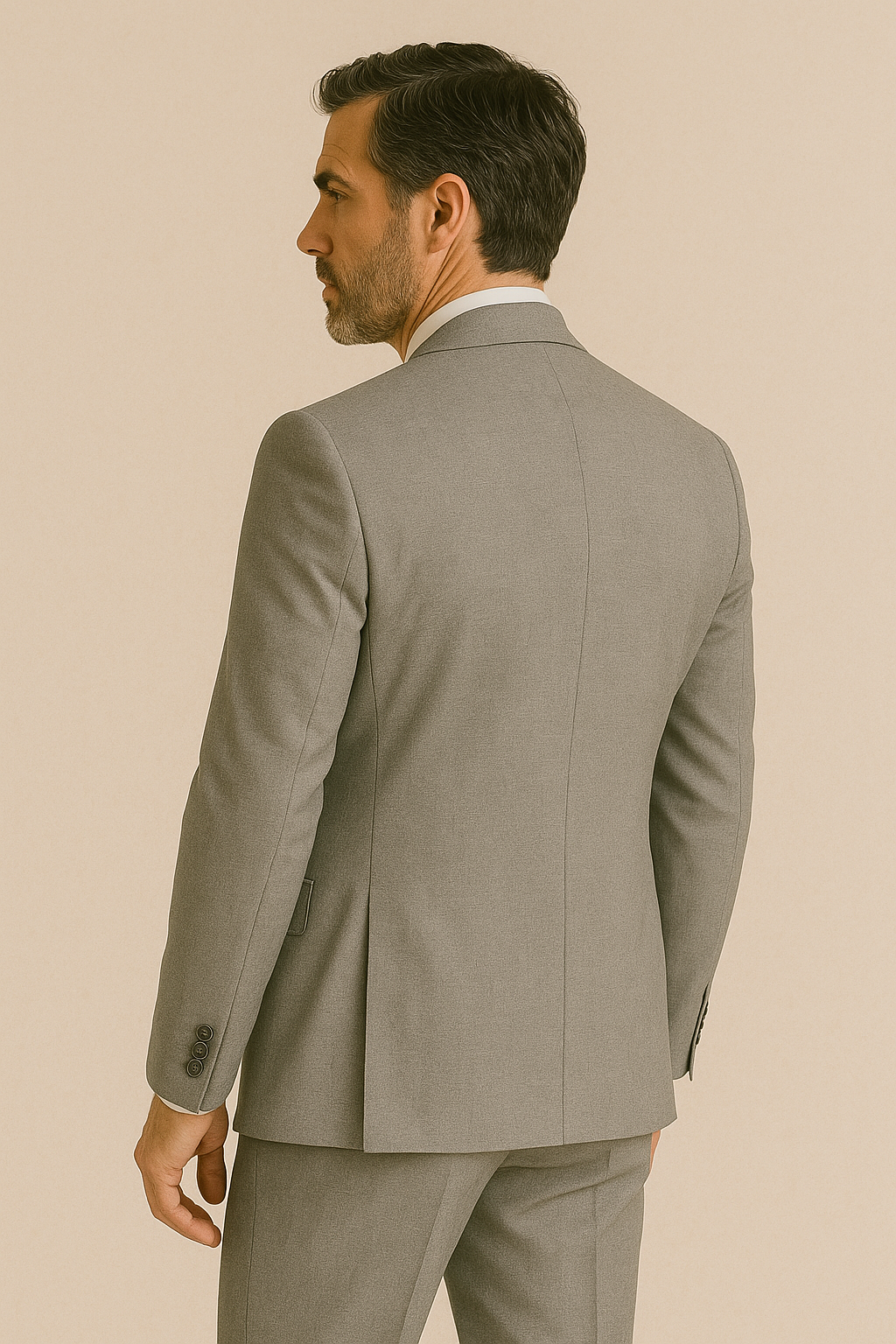 2 Piece Wool Suit - Light Grey