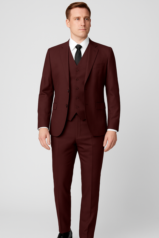 3-Piece Suit - Burgundy