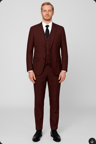 3-Piece Suit - Burgundy