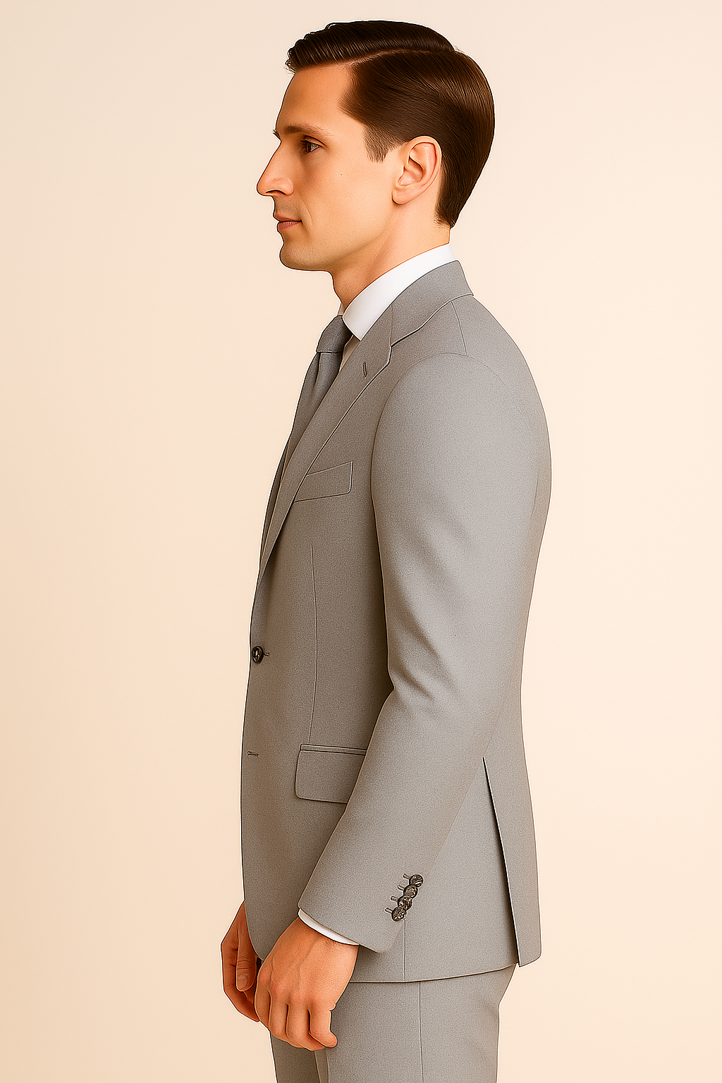 2 Piece Wool Suit - Light Grey