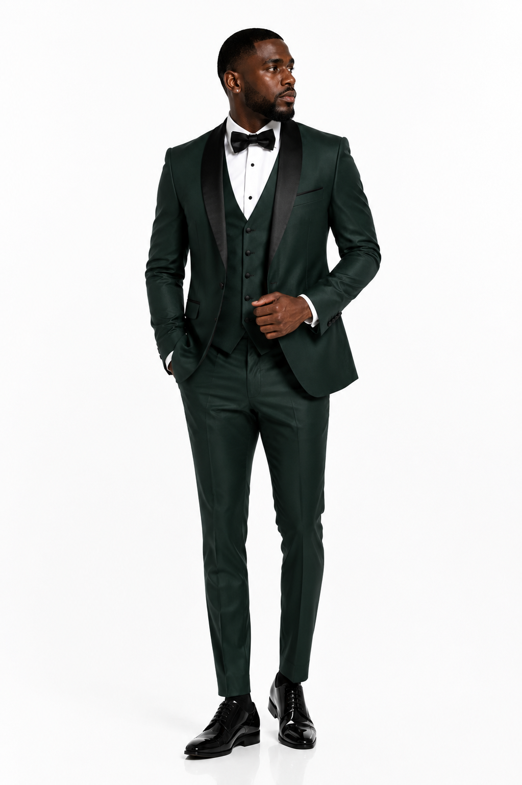 100-09 FORREST GREEN SHINNY TUX 3 PC