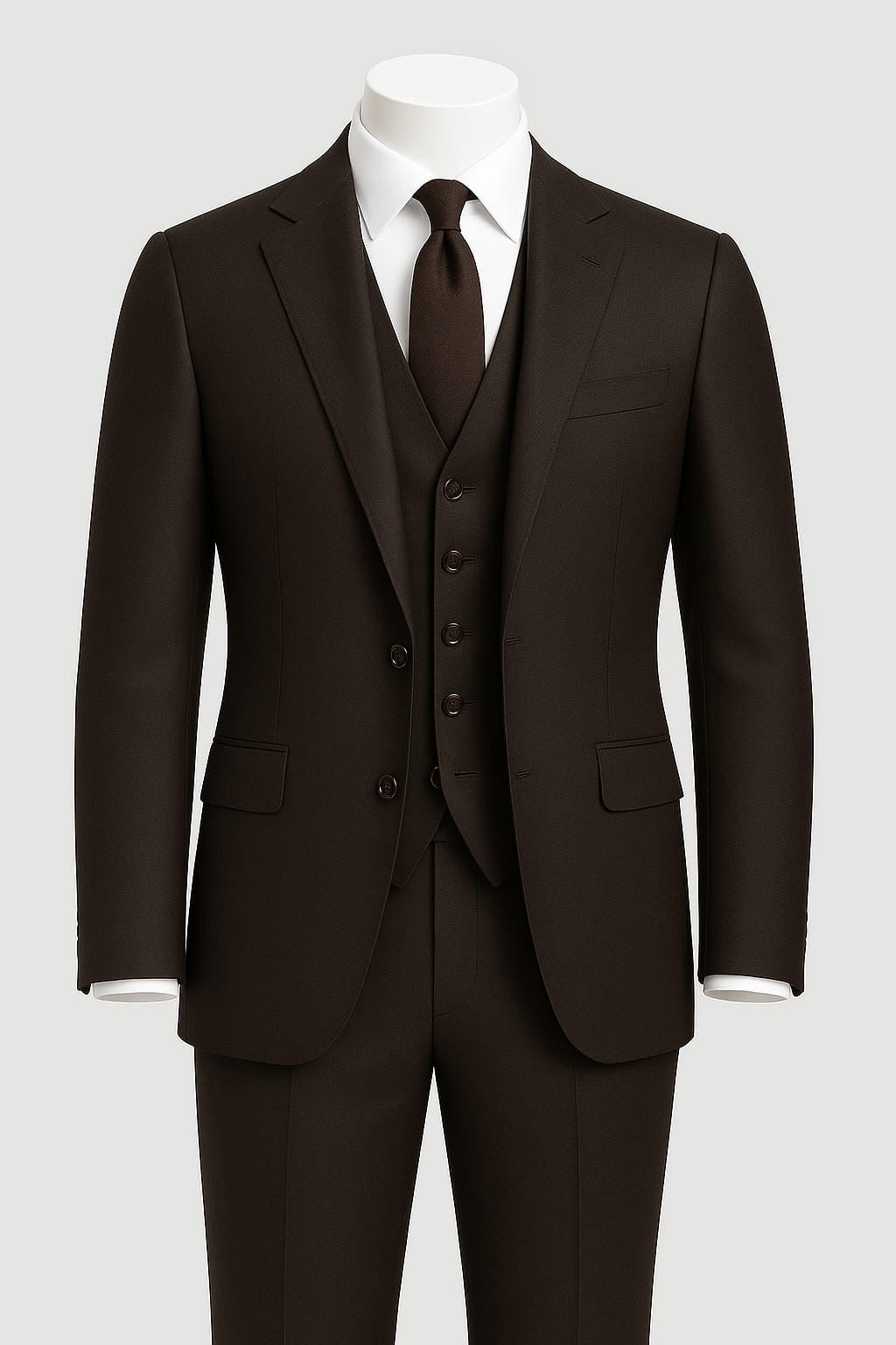 3 Piece TR Suit -  Chocolate brown