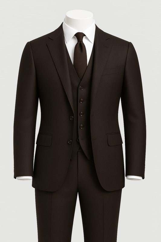 3 Piece TR Suit -  Chocolate brown