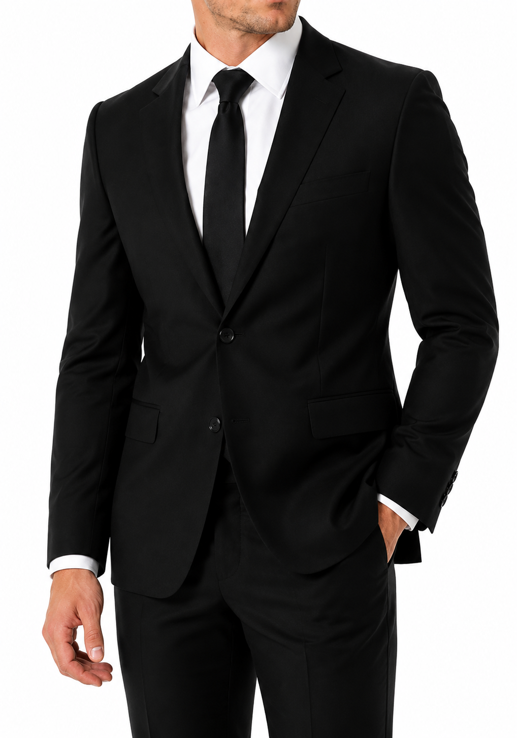 400-01 BLACK POPLIN 2PC