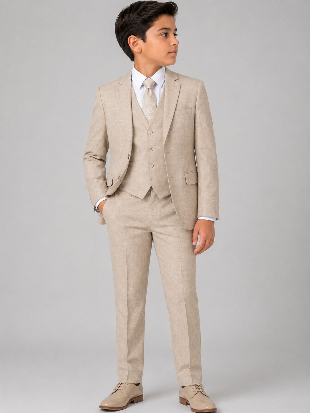 Beige Kids Tr Suit 5-piece