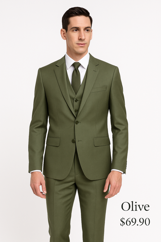 3 Piece Suit – Olive Green