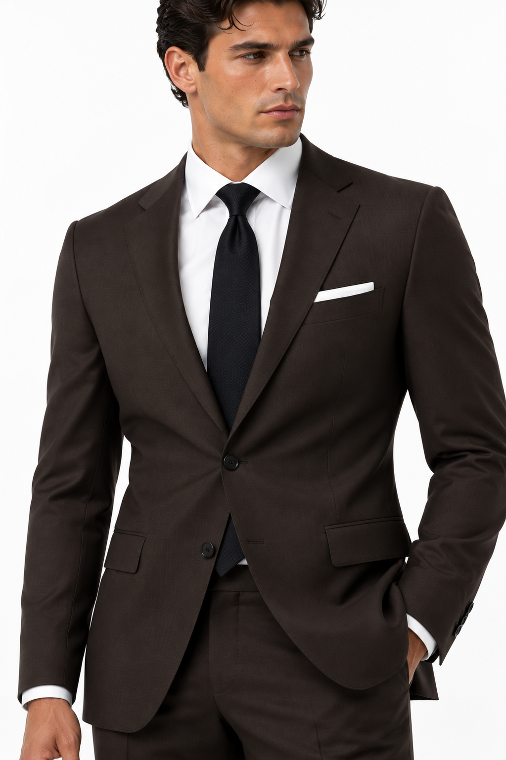925-1007 STITCH BROWN STRETCH WOOL 2PCS