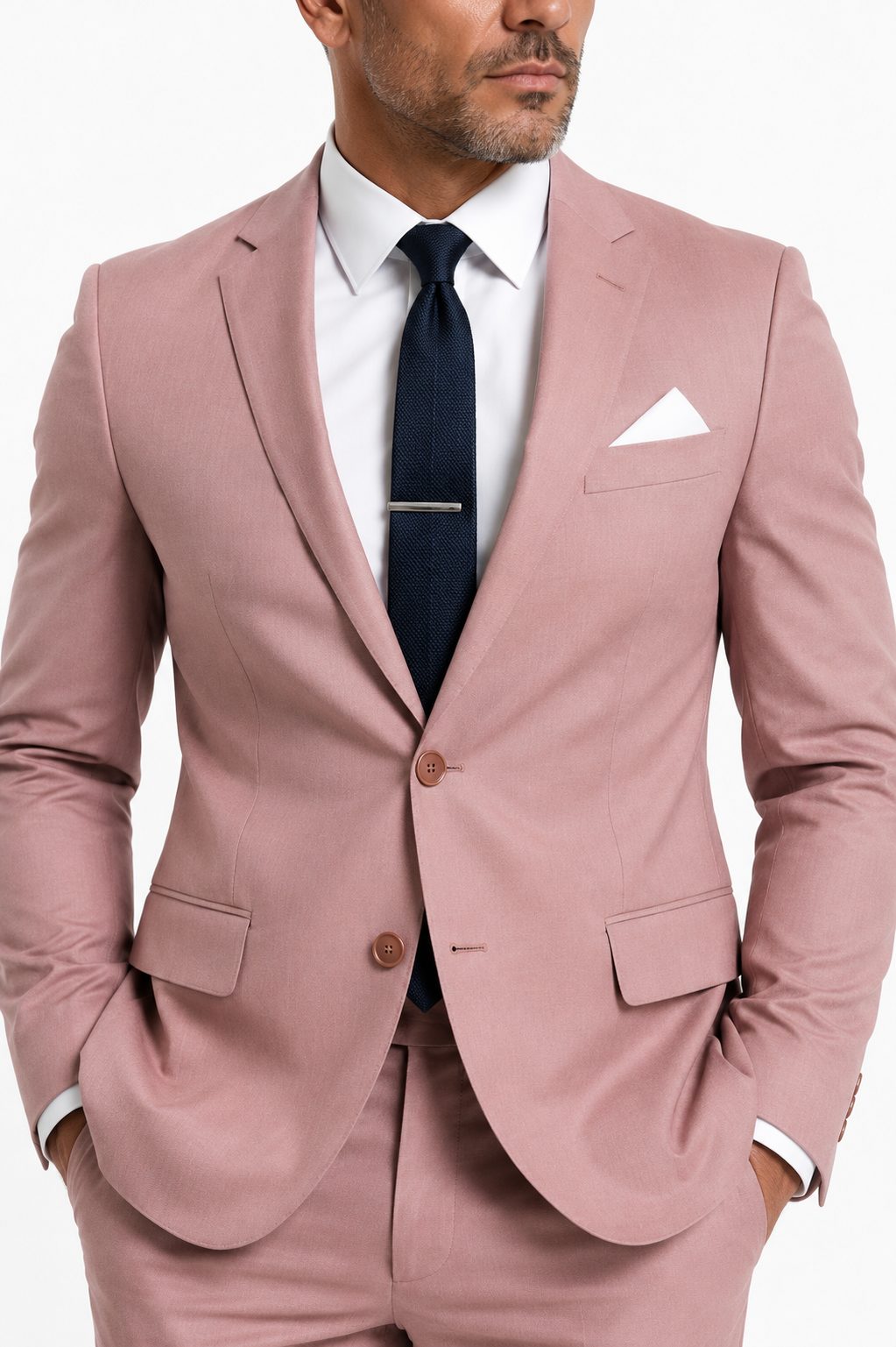 401-375 PINK ROSE STRETCH POLY 2 PCS