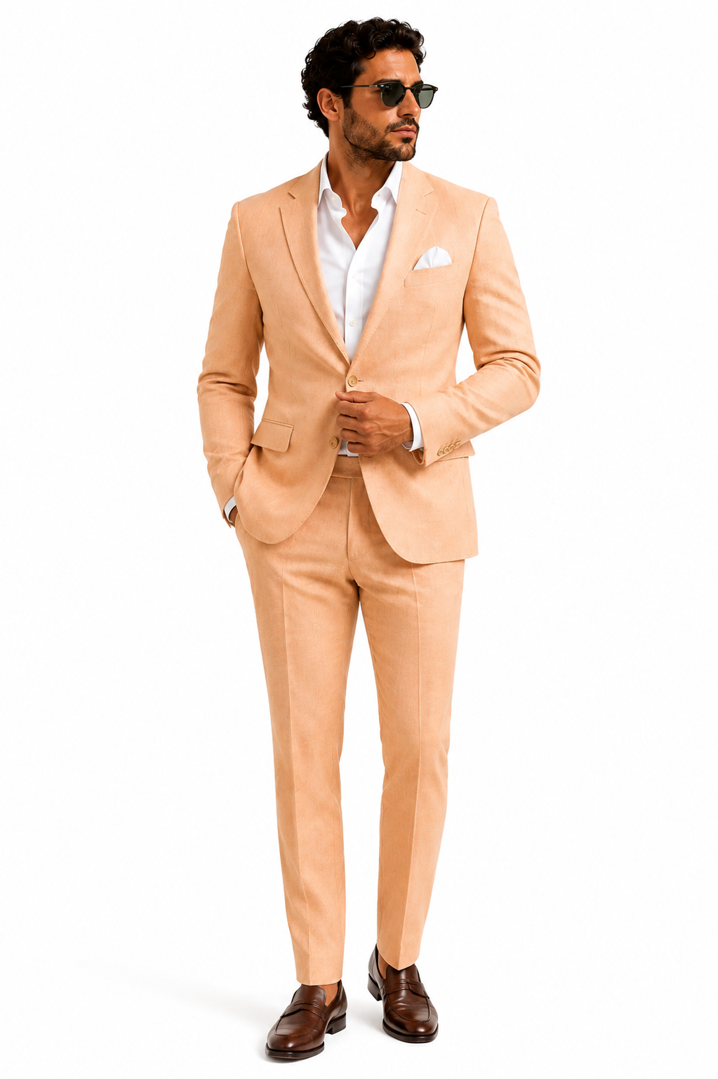 401-381 PEACH BEIGE STRETCH POLY 2 PCS