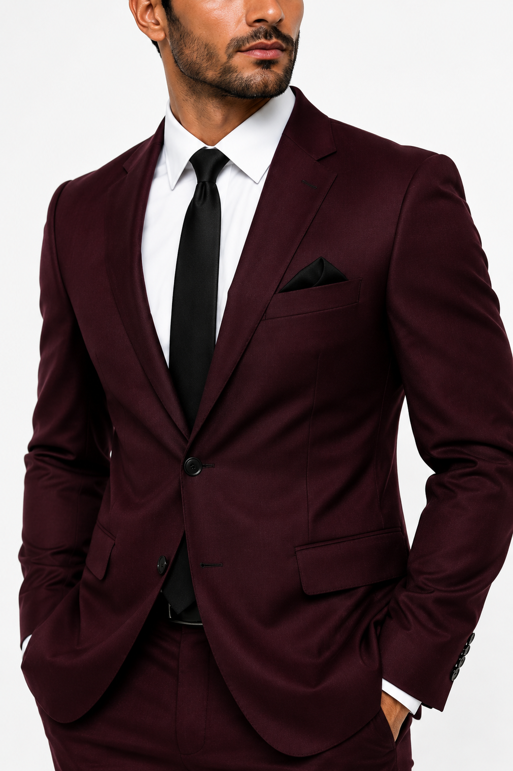 401-368 D BURGANDY STRETCH POLY 2 PCS