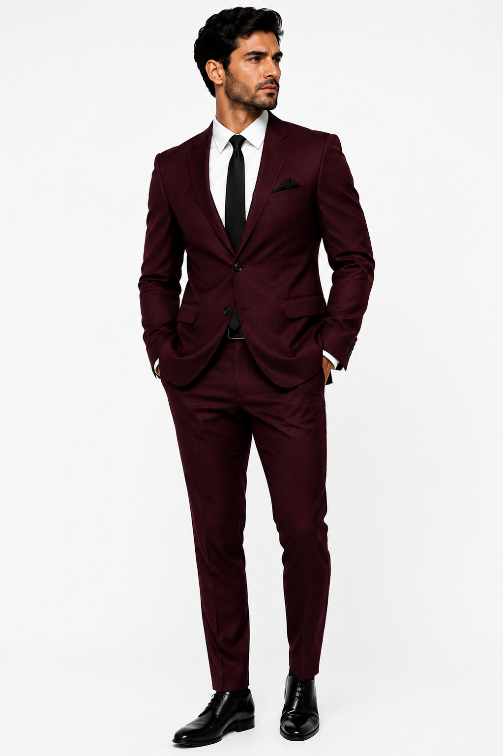 401-368 D BURGANDY STRETCH POLY 2 PCS