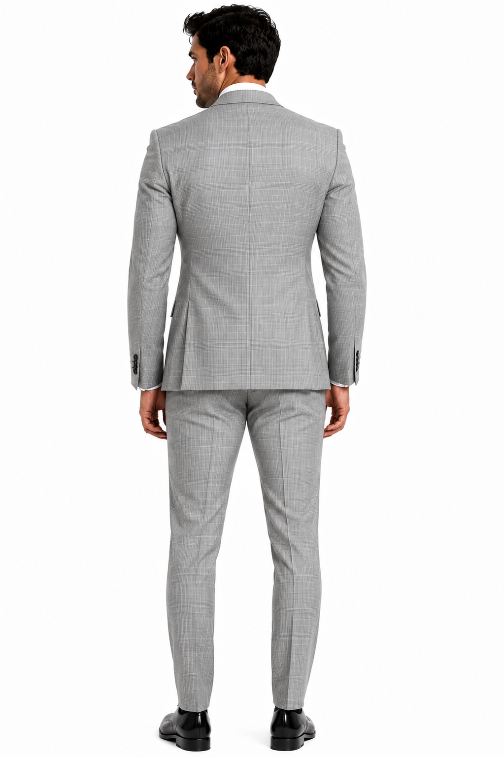 825-220 100% WOOL LT GREY PLAID